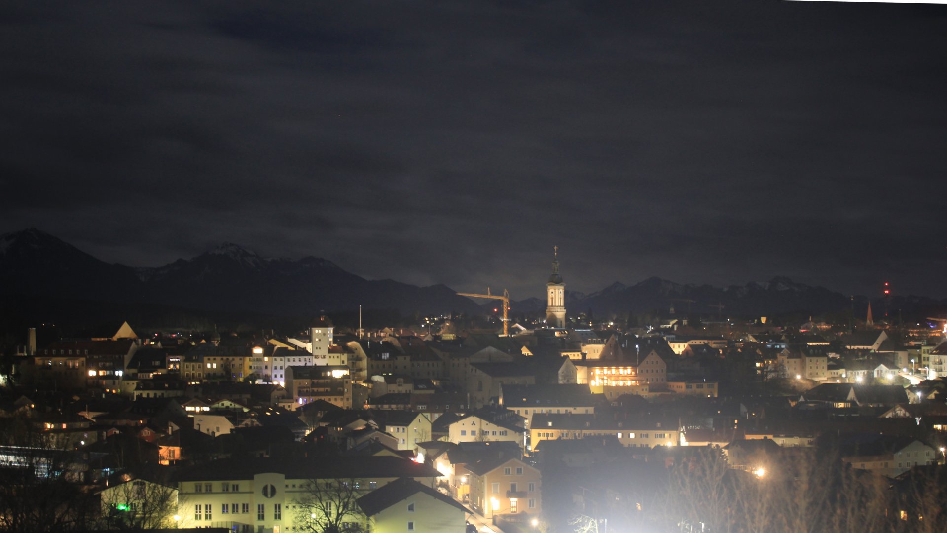 Stadt Traunstein-Blick nach Süden in die Chiemgauer Alpen